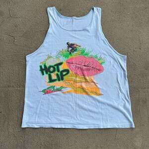 Vintage 1980s Bolt Surf Wear Hot Lip Graphic Tank Top